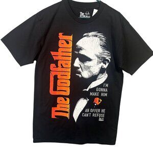 NEW The Godfather Black Graphic T-Shirt Marlon Brando Men's Size LT